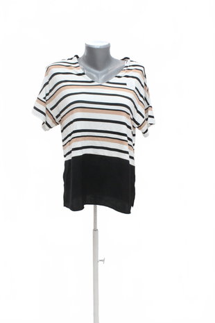 Damen -T-ShirtF&Fohne Aufdruck,farbegestreift,größe40