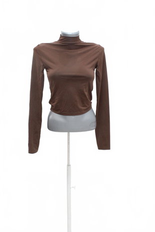 Damen -T-ShirtStradivariusohne Aufdruck,farbebraun,größeS