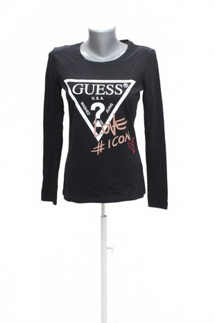 Damen -T-ShirtGuessmit Aufdruck,farbeschwarz,größeXS