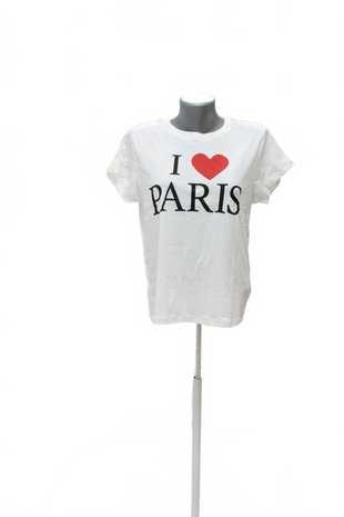 Damen -T-ShirtSinsaymit Aufdruck,farbeweiss,größe2XL