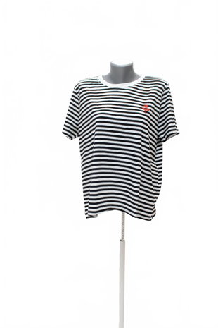 Damen -T-ShirtSinsaymit Aufdruck,farbegestreift,größe2XL