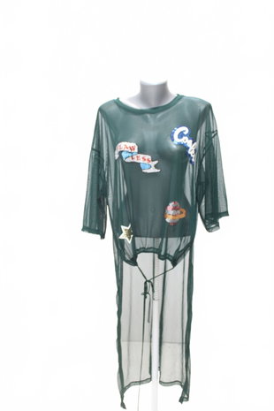 Damen -T-ShirtZaramit Aufdruck,farbegrün,größeS
