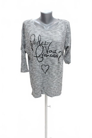 Damen -T-ShirtDividedmit Aufdruck,farbegrau,größeM