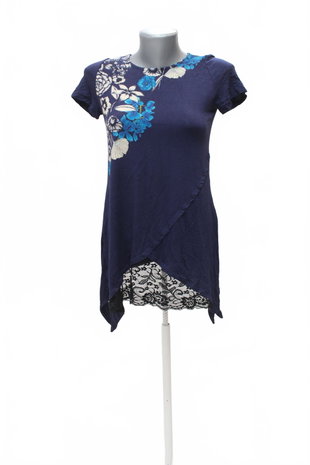 Damen -T-ShirtDesigualmit Aufdruck,farbeblau,größeM
