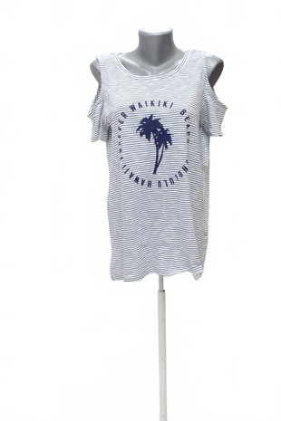 Damen -T-ShirtPrimarkmit Aufdruck,farbegestreift,größe40