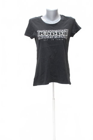 Damen -T-ShirtKappamit Aufdruck,farbeschwarz,größeL