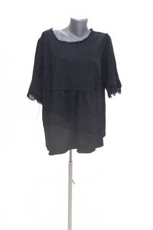 Damen -T-ShirtSheinohne Aufdruck,farbeschwarz,größe2XL