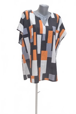 Damen -T-ShirtSheinohne Aufdruck,farbemehrfarbig,größe3XL