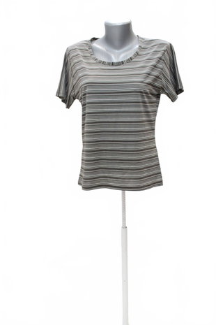 Damen -T-ShirtTemsterohne Aufdruck,farbegestreift,größe2XL