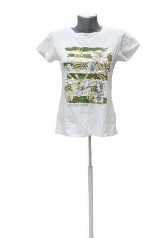 Damen -T-ShirtGenesismit Aufdruck,farbeweiss,größeS