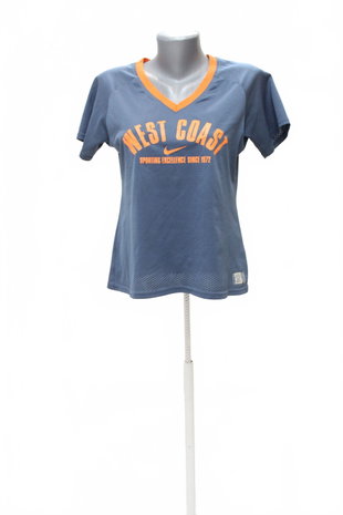 Damen -T-ShirtNikemit Aufdruck,farbeblau,größeM