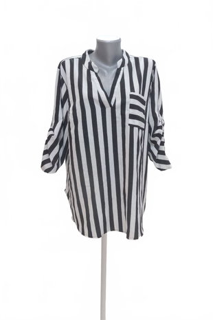 Damen -T-ShirtSheinohne Aufdruck,farbegestreift,größe2XL