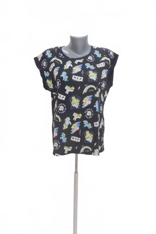 Damen -T-ShirtCroppohne Aufdruck,farbegemustert,größeL
