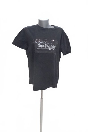 Damen -T-ShirtGenesismit Aufdruck,farbeschwarz,größeS
