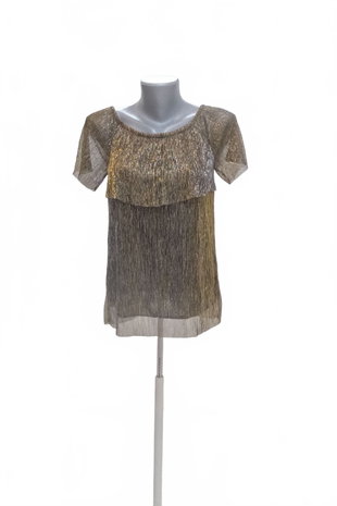 Damen -T-ShirtGateohne Aufdruck,farbegold,größeXS