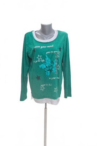 Damen -T-ShirtJaninamit Aufdruck,farbegrün,größe44