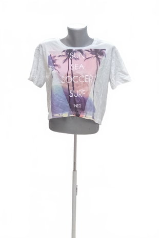 Damen -T-ShirtAdidasmit Aufdruck,farbeweiss,größeM