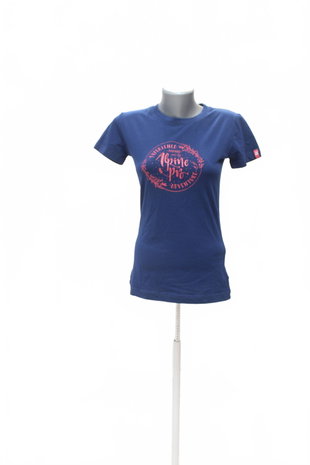 Damen -T-ShirtAlpine Promit Aufdruck,farbeblau,größeS