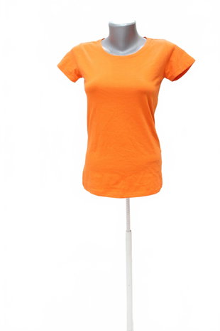 Damen -T-ShirtEver.meohne Aufdruck,farbeorange,größeS