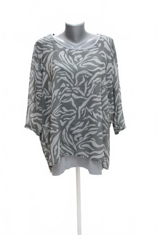 Damen -T-ShirtSamoonohne Aufdruck,farbegemustert,größeXL