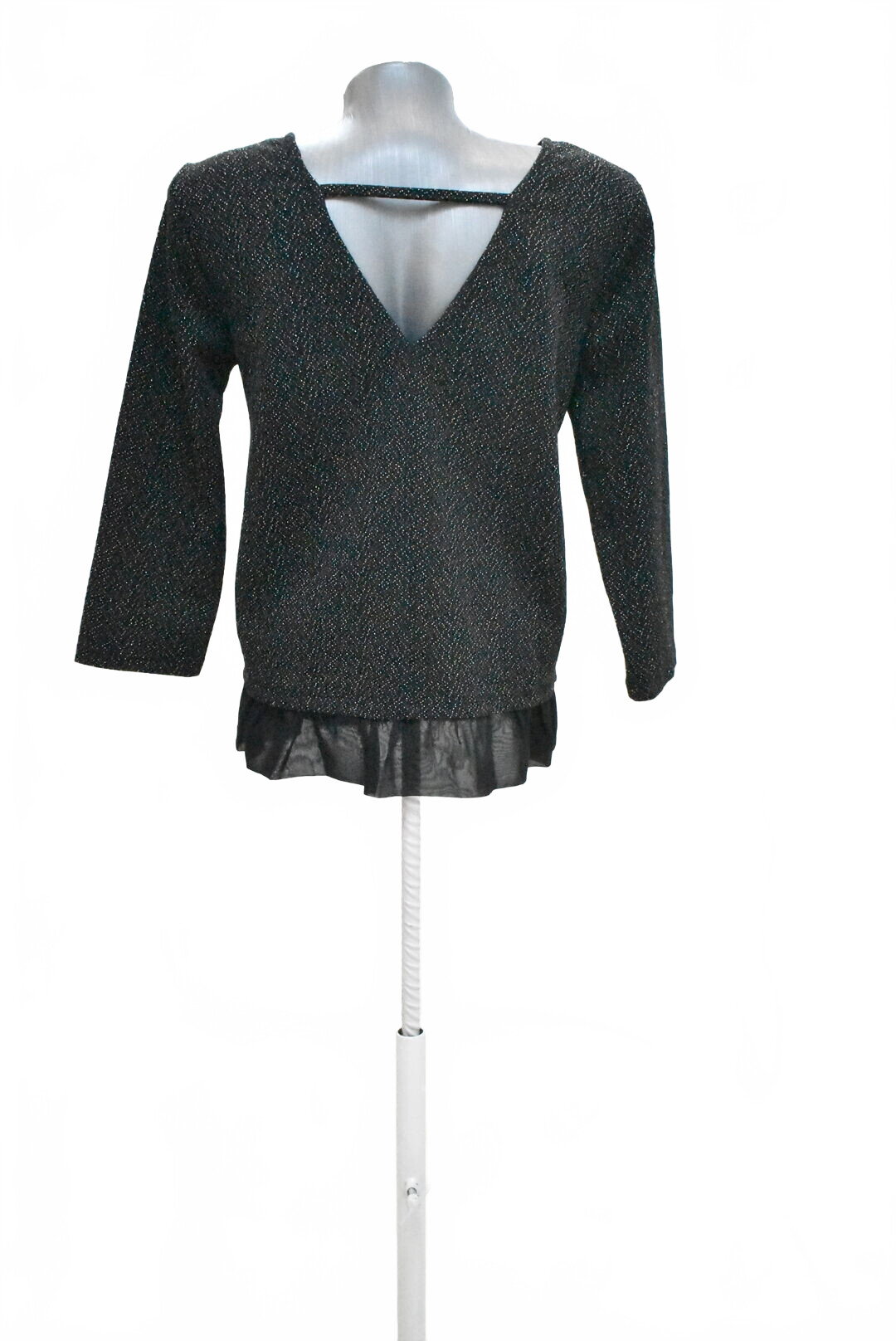 Damen -T-ShirtCamaieuohne Aufdruck,farbeschwarz,größeM