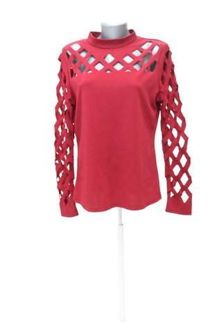 Damen -T-ShirtSheinohne Aufdruck,farbebordo,größeXL