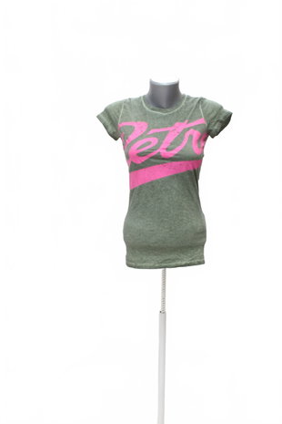 Damen -T-ShirtRetromit Aufdruck,farbekhaki,größeXS