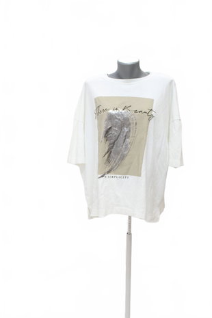 Damen -T-ShirtC&Amit Aufdruck,farbeweiss,größe2XL
