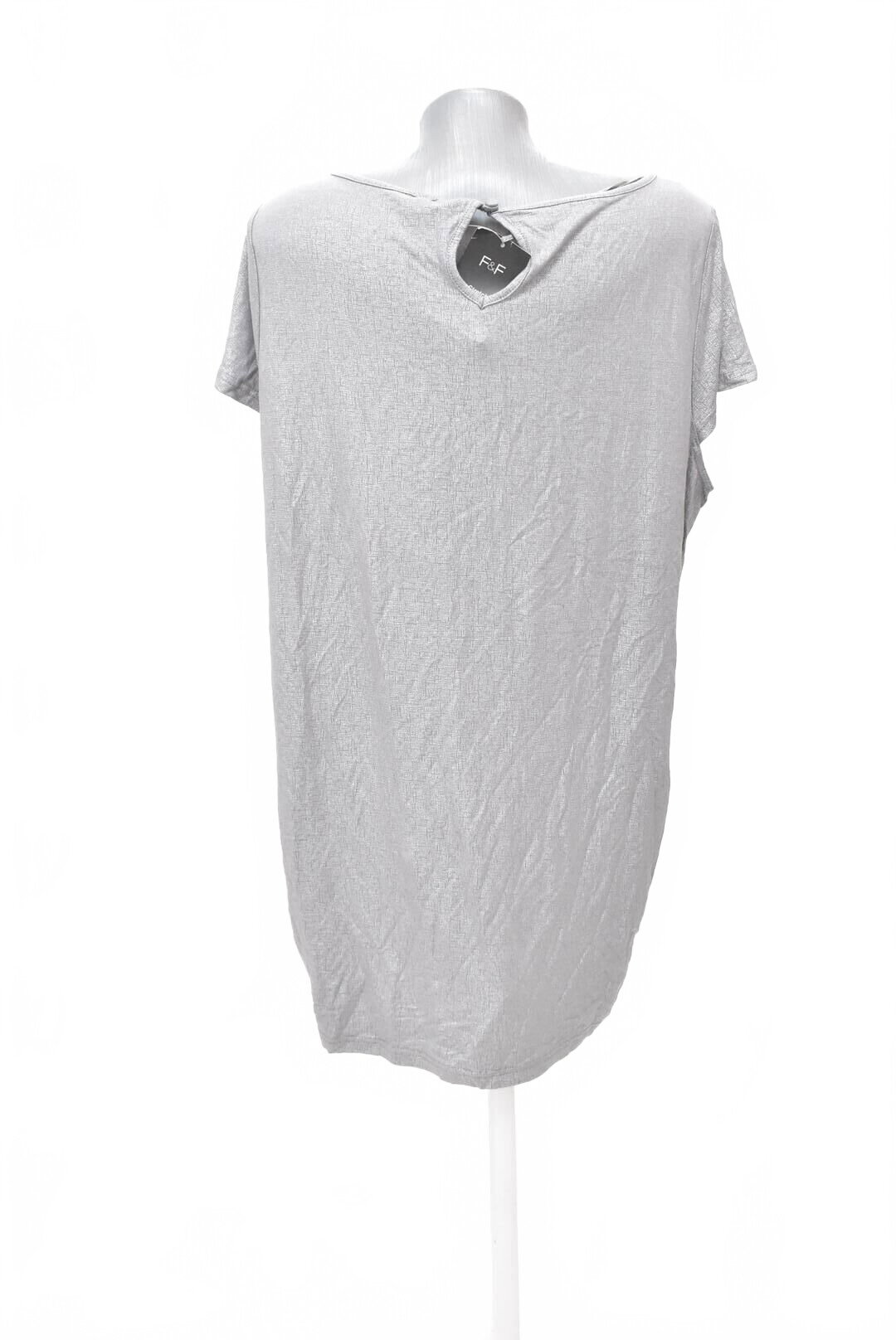 Damen -T-ShirtF&Fohne Aufdruck,farbegrau,größeXL