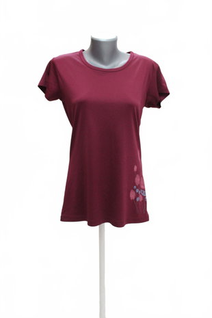 Damen -T-ShirtAlpine Promit Aufdruck,farbebordo,größeXL